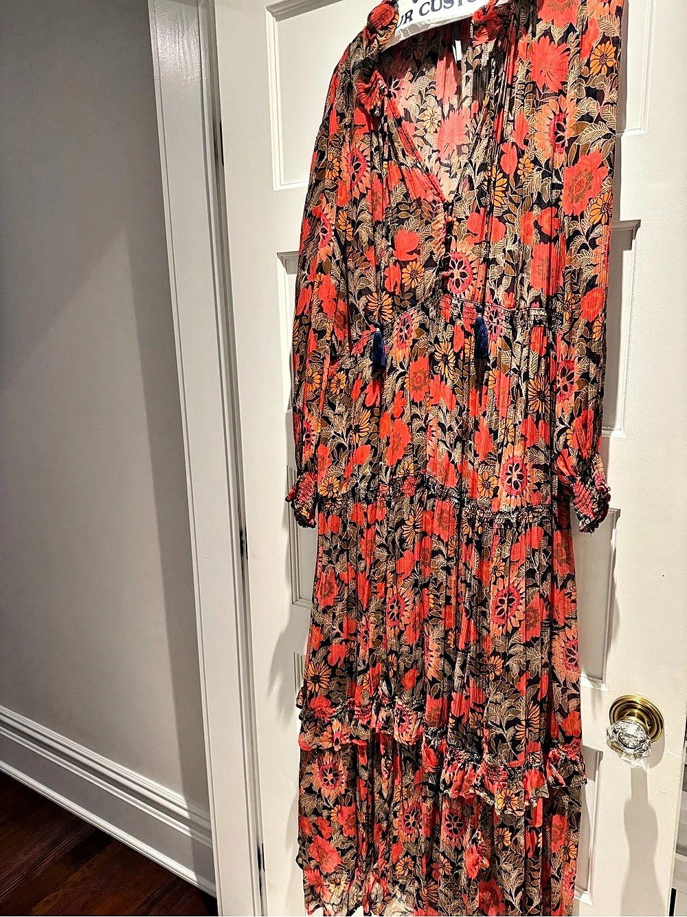 Anthropologie Maeve The Cassandra Maxi Dress Floral Maxi Dress Red & Black Small